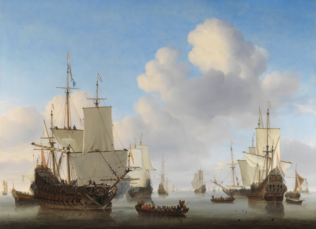 Barcos en calma de Willem van de Velde the Younger