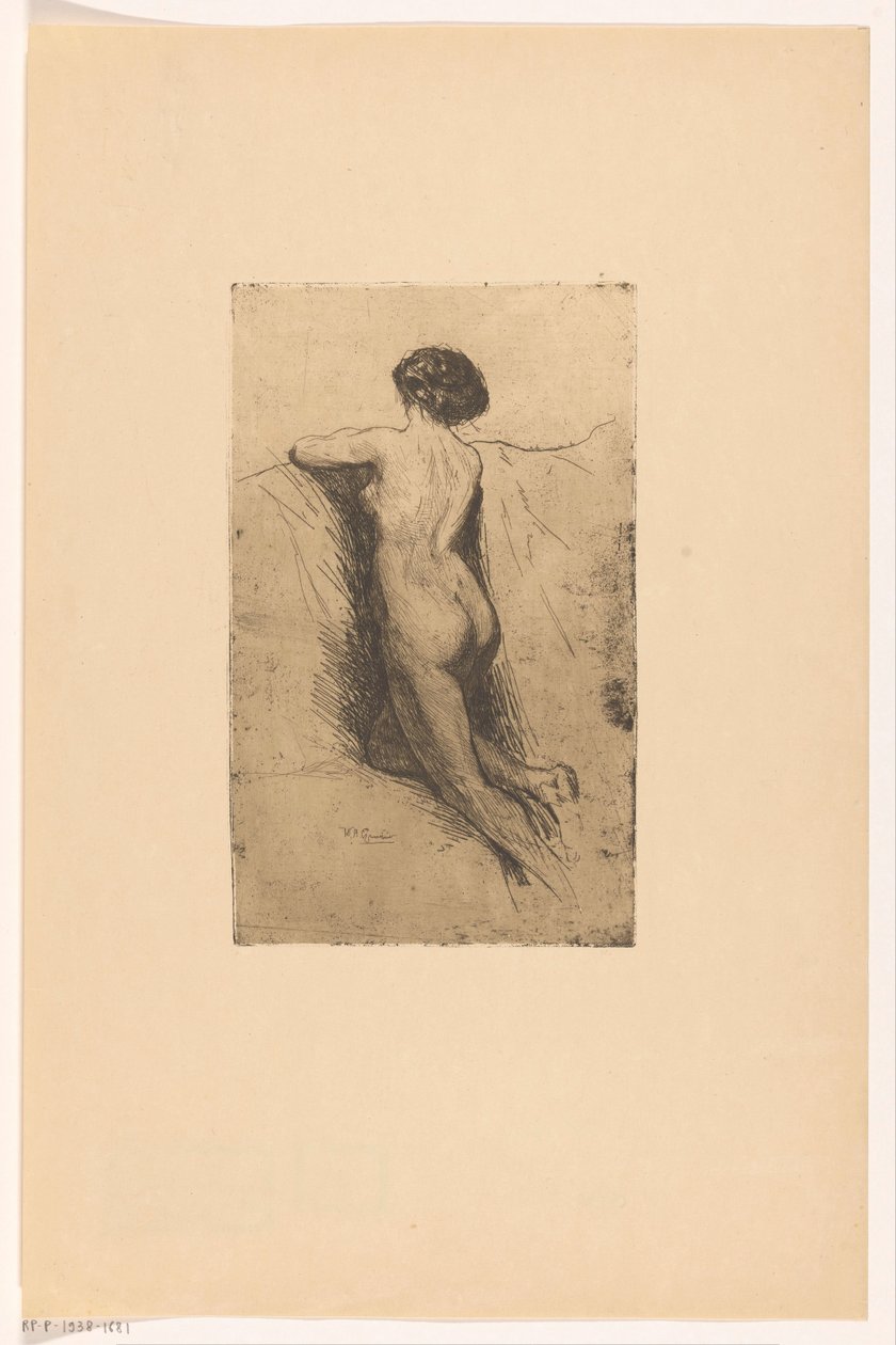 Cuerpo trasero de una mujer desnuda de Willem Adrianus Grondhout