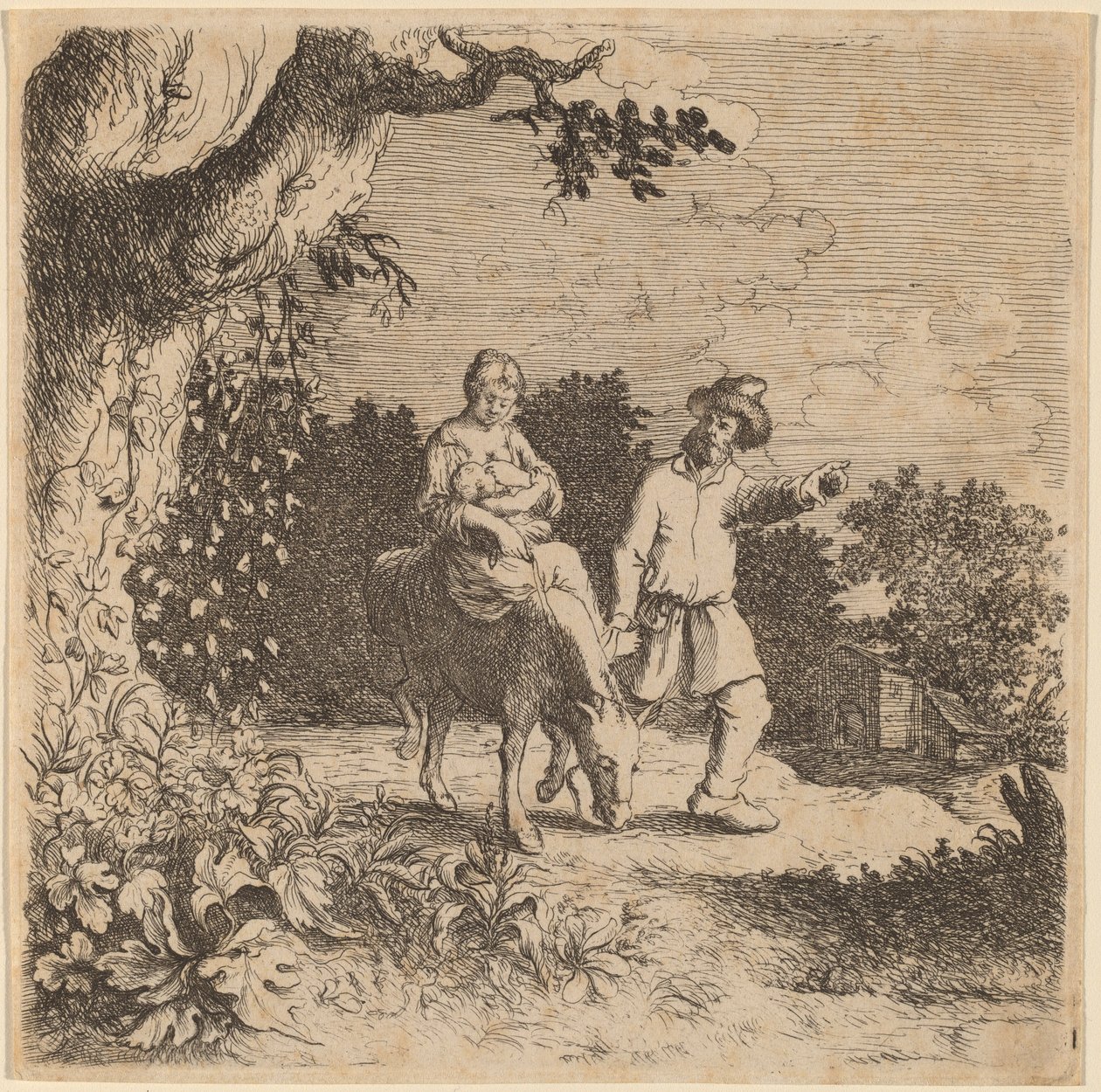 La huida a Egipto, c. 1630-1660 de Willem Basse