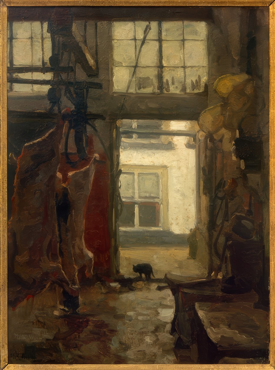 Interior de un matadero de Willem Bastiaan Tholen