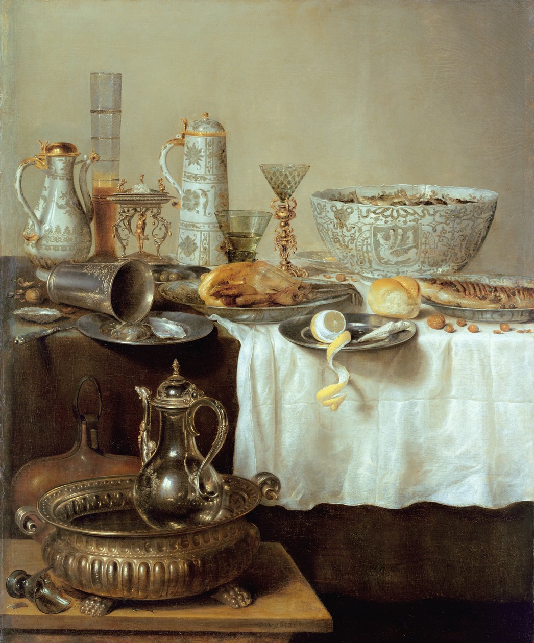 Bodegón de desayuno de Willem Claesz. Heda