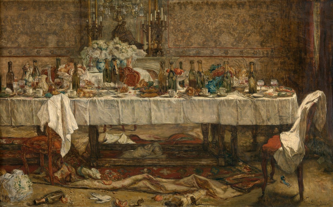 Después de la boda (óleo sobre tabla) de Willem II Linnig