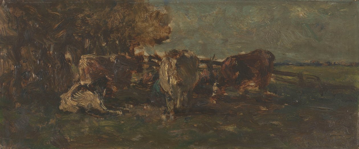 La curva de la leche de Willem Roelofs (I) (signed by artist)