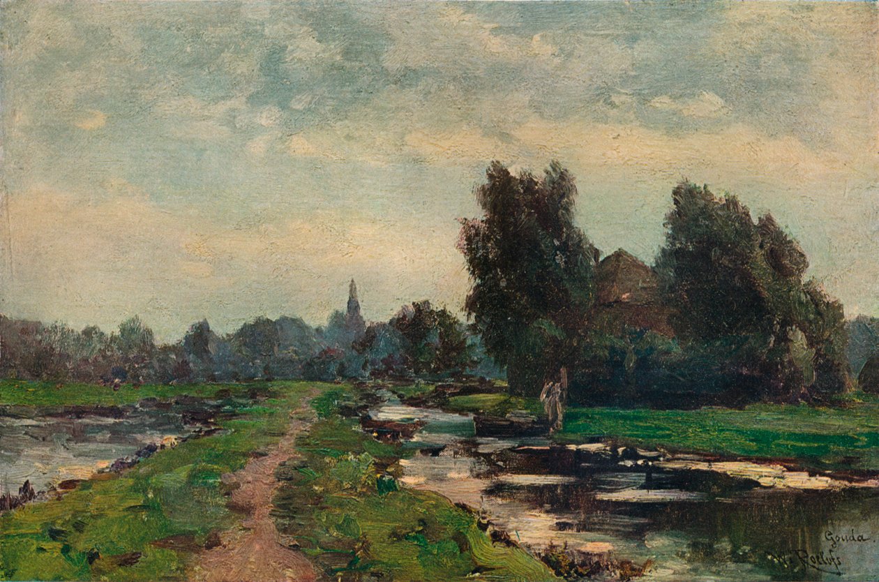 Cerca de Gouda, siglo XIX de Willem Roelofs