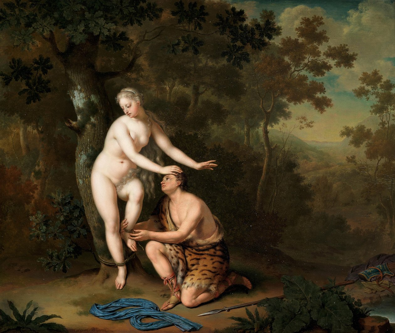 Silvia liberada por Aminta de Willem Van Mieris
