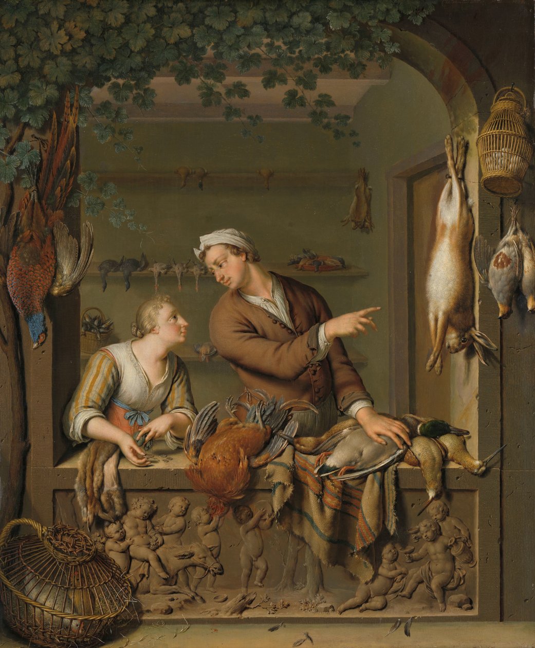 El vendedor de aves de corral
De poelier de Willem Van Mieris