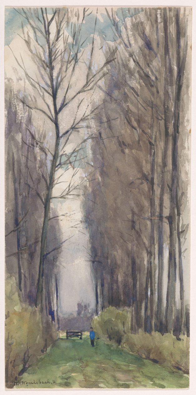 Avenida con árboles altos de Ludwig Willem Reymert Wenckebach