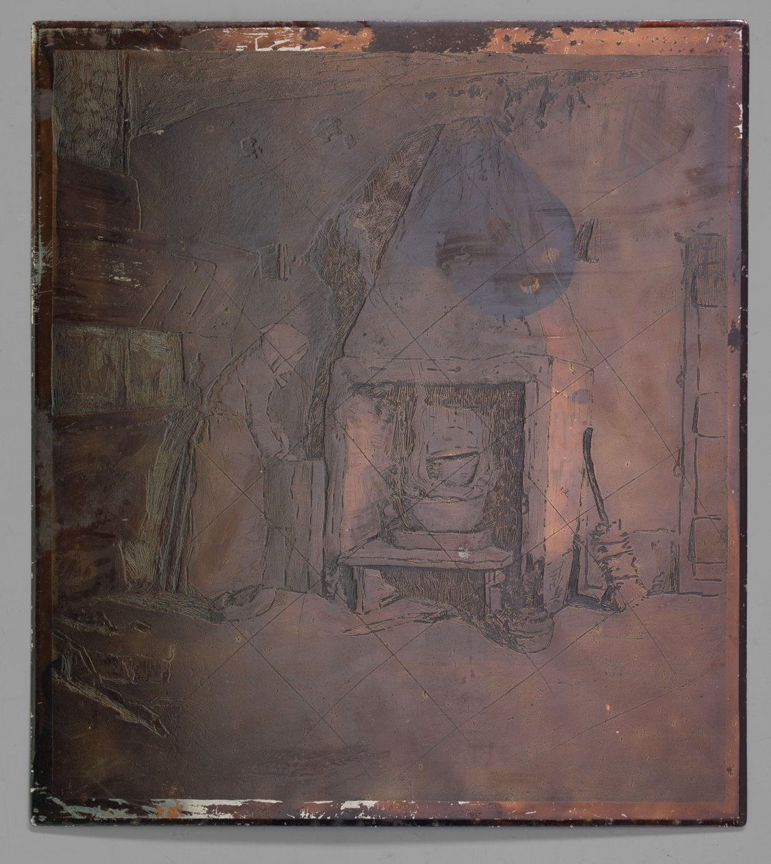 Interior con una mujer junto a la chimenea. de Willem Witsen (possibly)