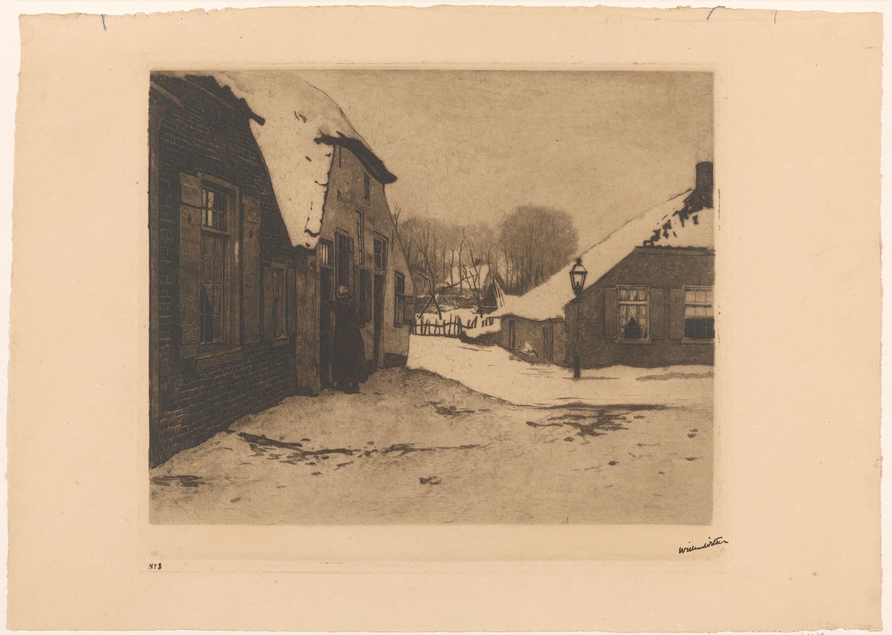Casas cubiertas de nieve en Ede de Willem Witsen (signed by artist)