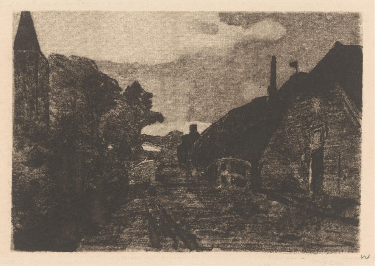 Dorpsweg en Diepenheim de Willem Witsen (signed by artist)