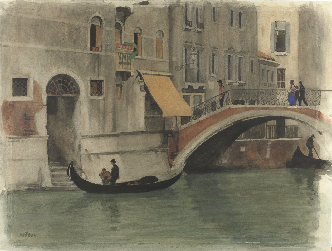 Puente sobre un canal en Venecia de Willem Arnoldus Witsen