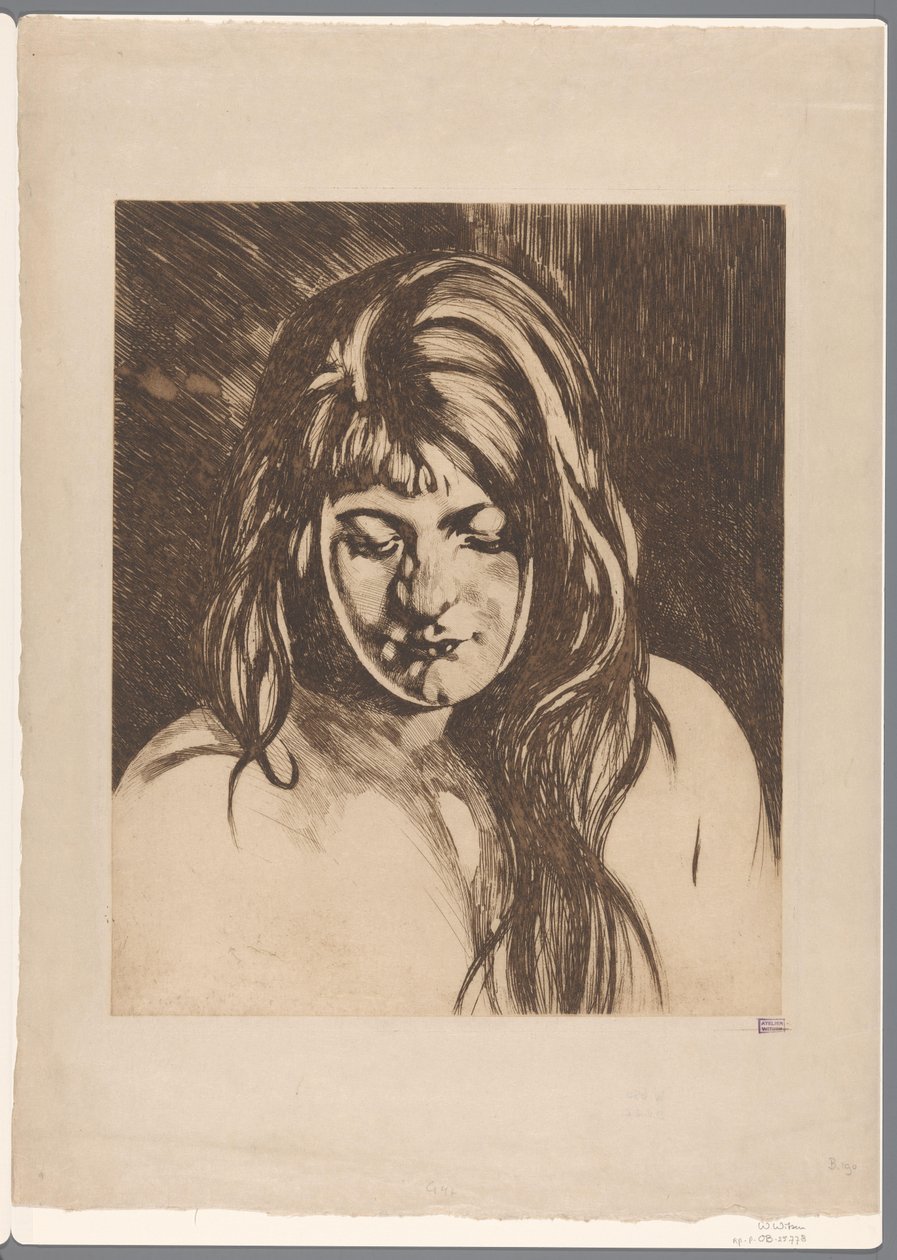 Cabeza de mujer con el pelo suelto de Willem Arnoldus Witsen