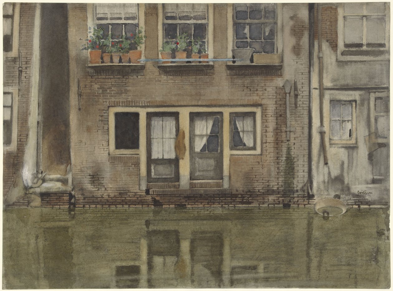 Casas en un canal de Ámsterdam de Willem Arnoldus Witsen