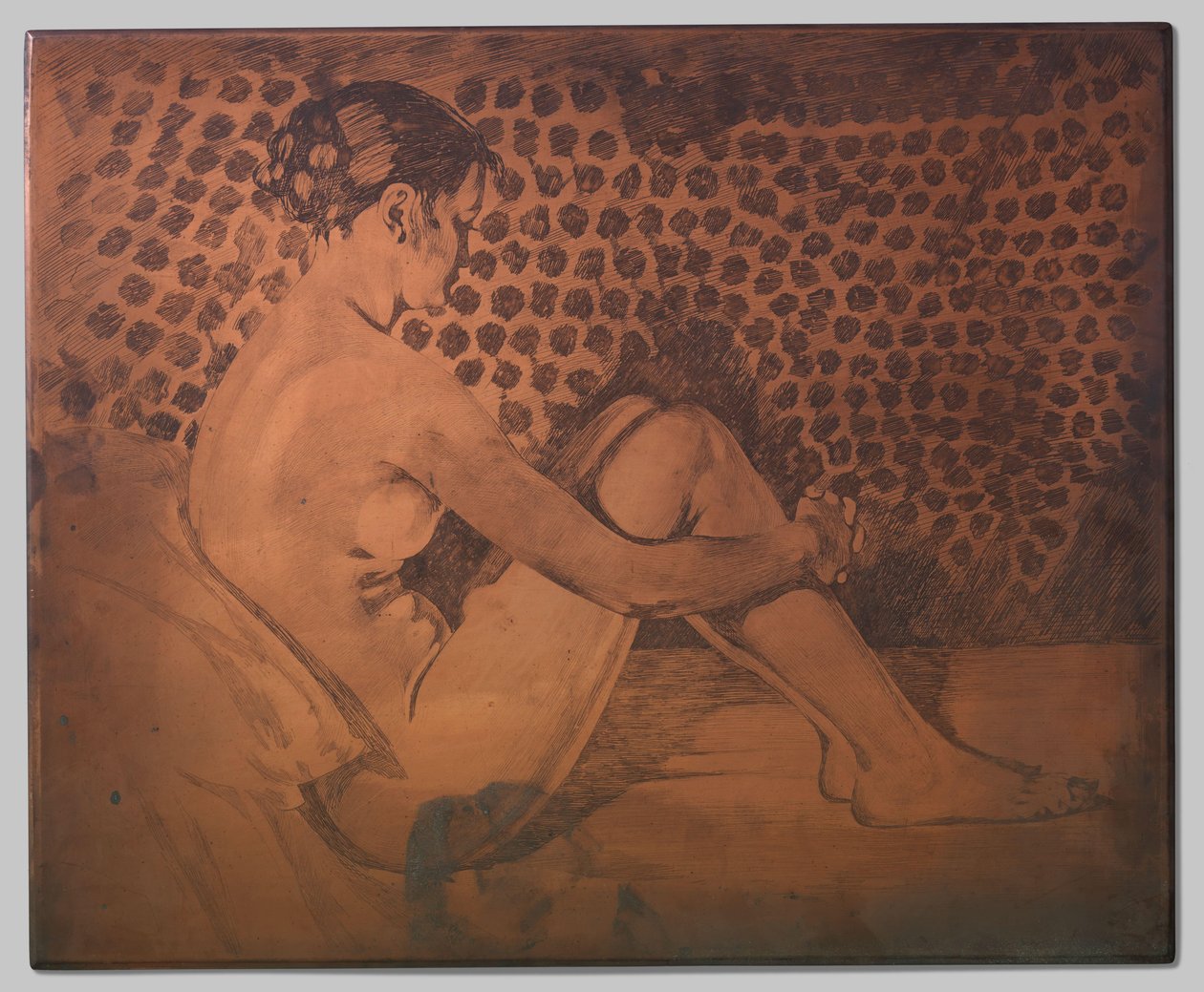 Desnudo, sentado en el sofá con las rodillas estiradas de Willem Arnoldus Witsen