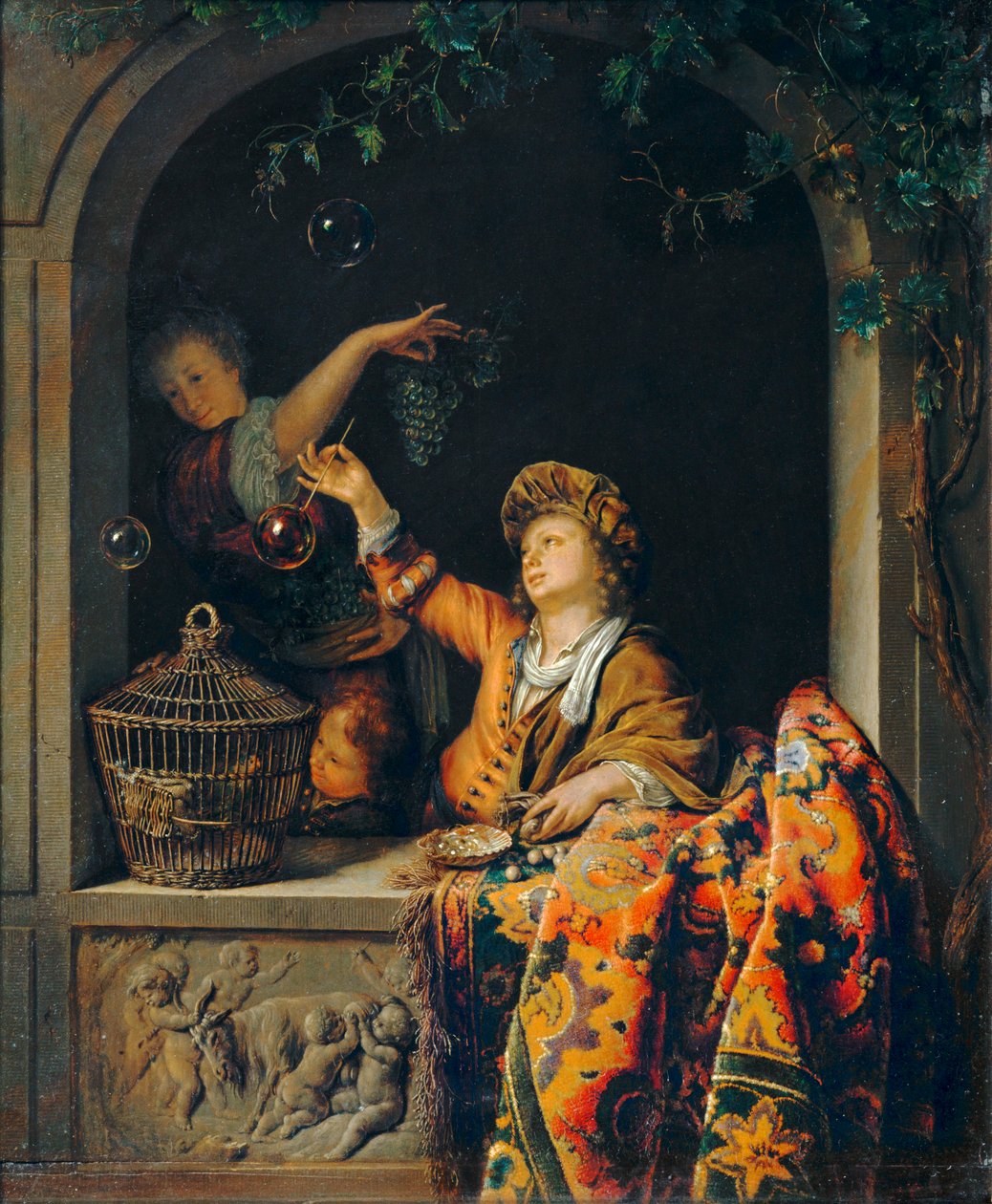 Pompas de jabón ... de Willem van (after) Mieris