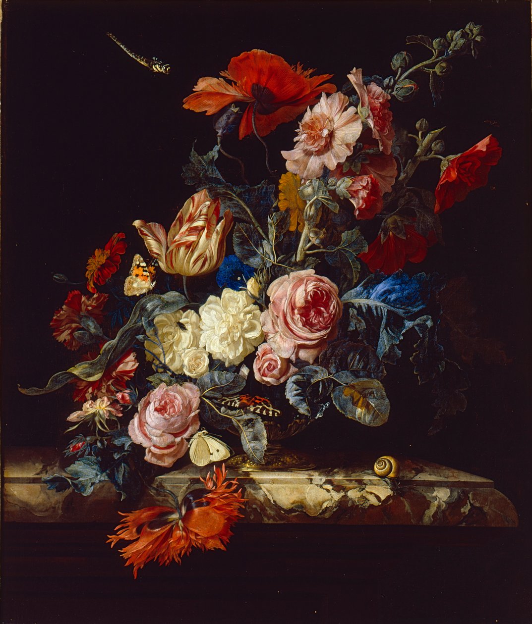 Un jarrón de flores, 1663 de Willem van Aelst
