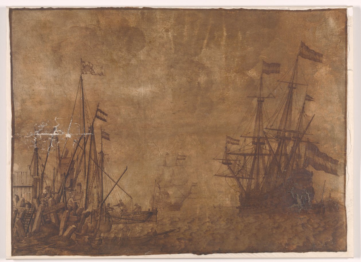 Barcos en el muelle del puerto de Willem van de Velde (I)