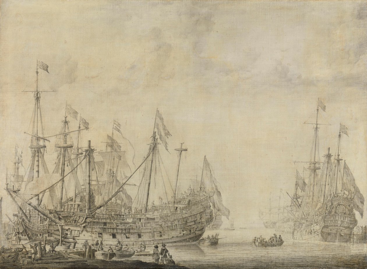 Barcos después de la batalla de Willem van de Velde (I)