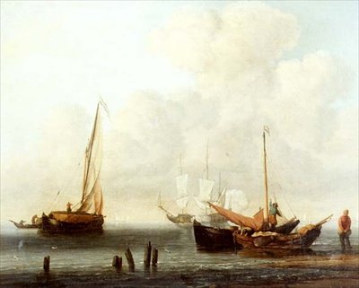 Dos barcos de pesca de Willem van de Velde the Younger