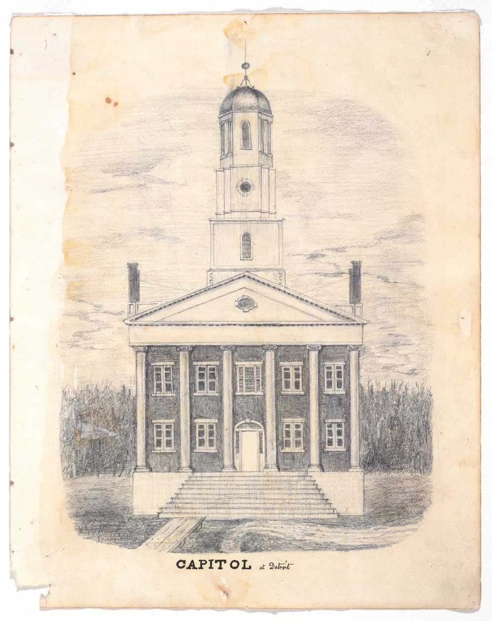 Capitolio en Detroit en 1837, c.1837 de William Asa Raymond