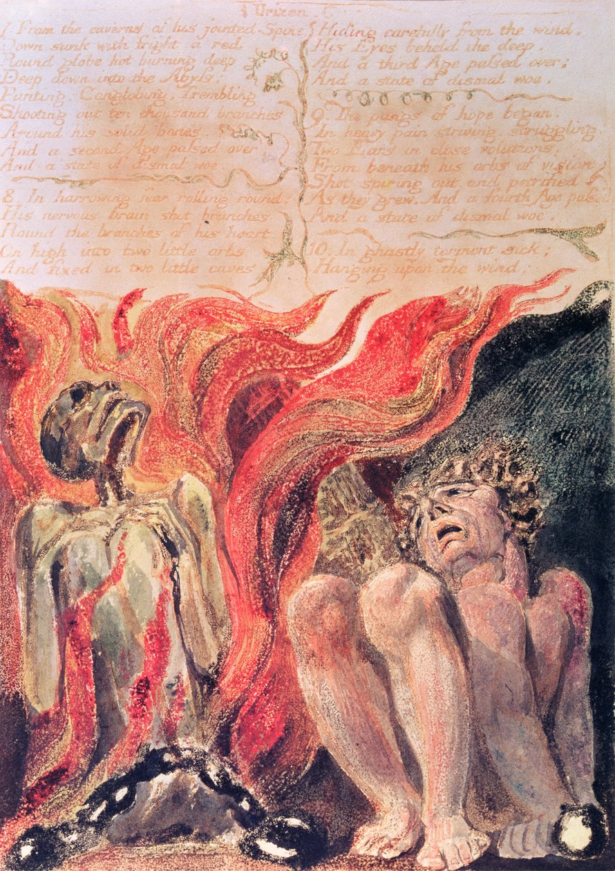 Libro de Urizen; de las cavernas de su columna vertebral articulada, 1794 de William Blake