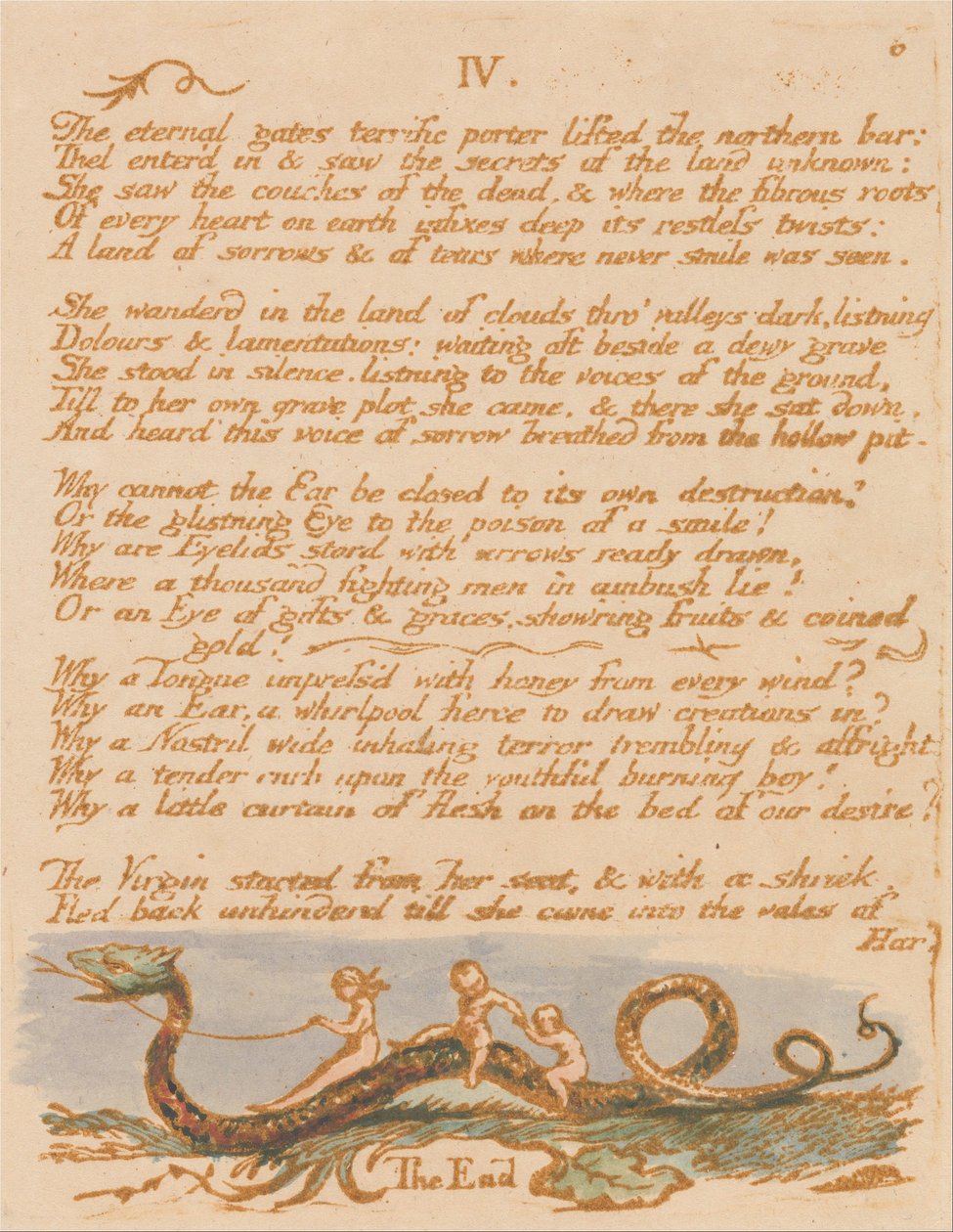 El Libro de Thel, Placa 8 de William Blake