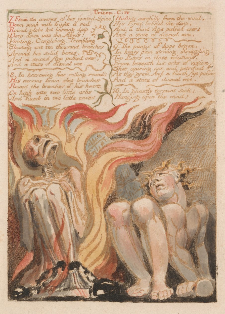 El Primer Libro de Urizen, Placa 14, 7. Desde las Cavernas de Su Columna Vertebral Articulada.... (Bentley 11) de William Blake
