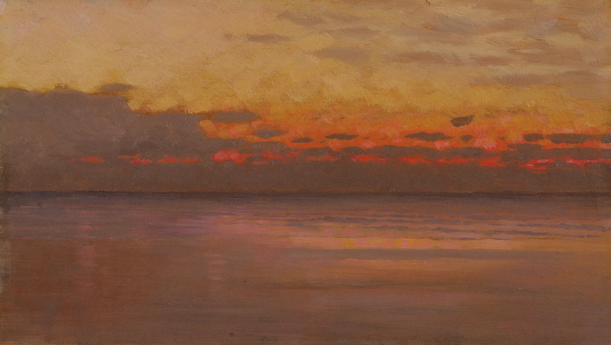 Puesta de sol sobre el mar de William Morris
