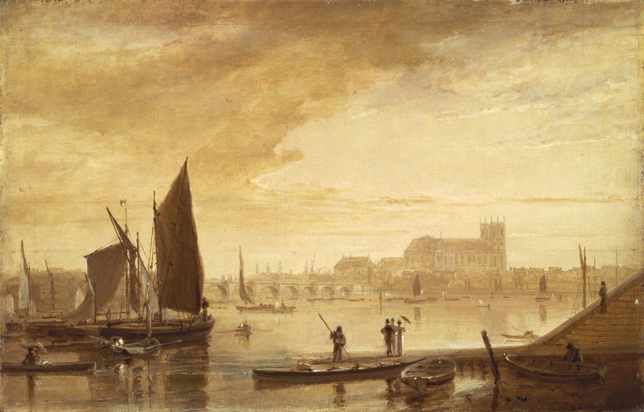 Puente y abadía de Westminster de William Daniell