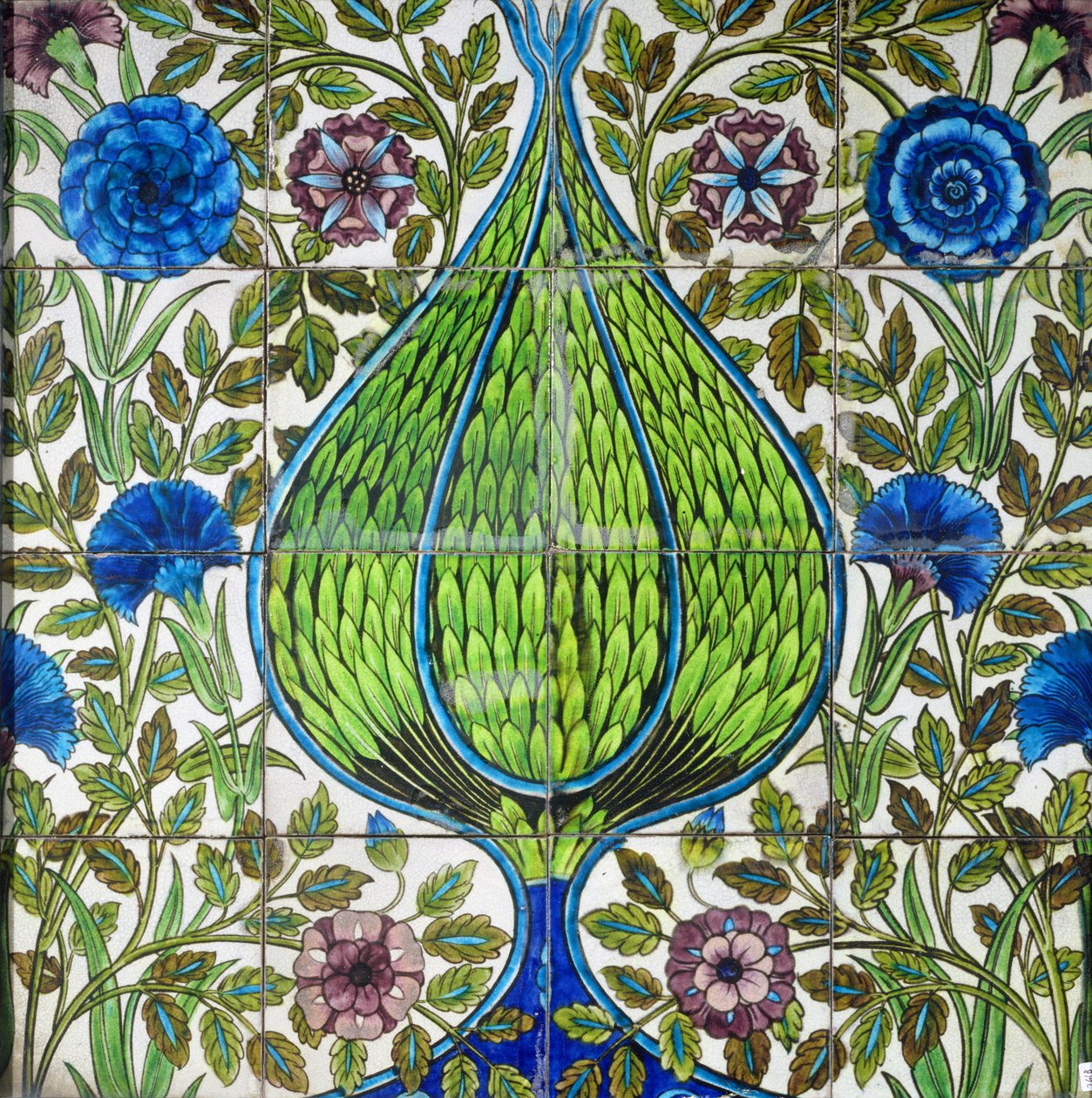 Panel de azulejos de estilo persa de William de Morgan