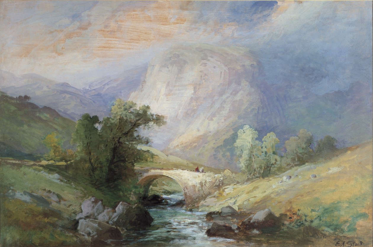 Paisaje de los Lagos de William Edward Stott