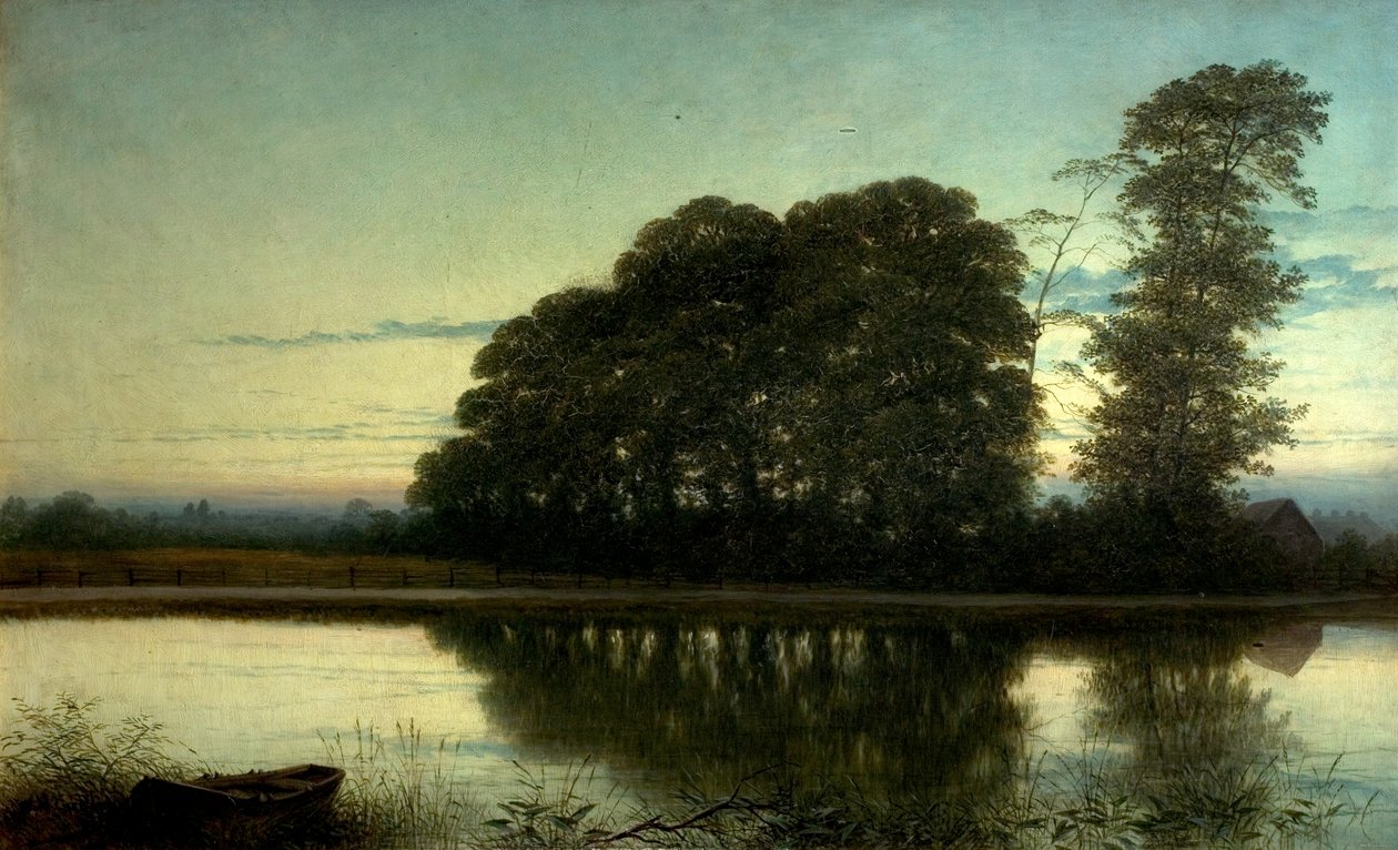 Crepúsculo en el Trent, c.1884 de William Harold Cubley