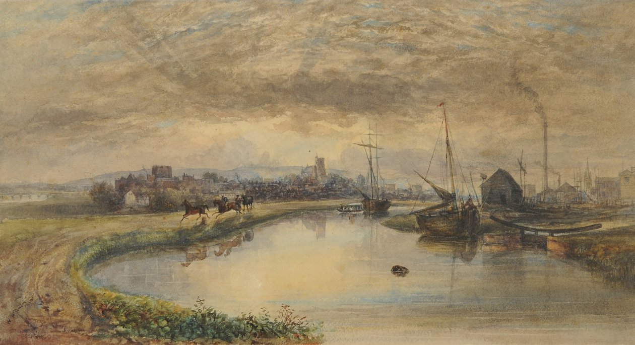 Temprano en la Mañana - Carlisle desde el Canal, 1842-66 de William Henry Nutter