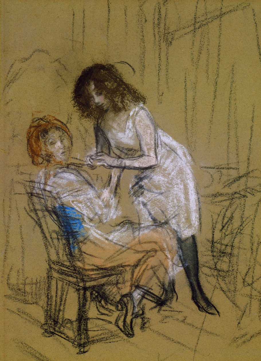 Dos Mujeres en un Dormitorio de William James Glackens