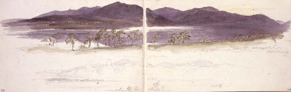 Atardecer desde el asiento de Wordsworth, Brantwood de William James Linton