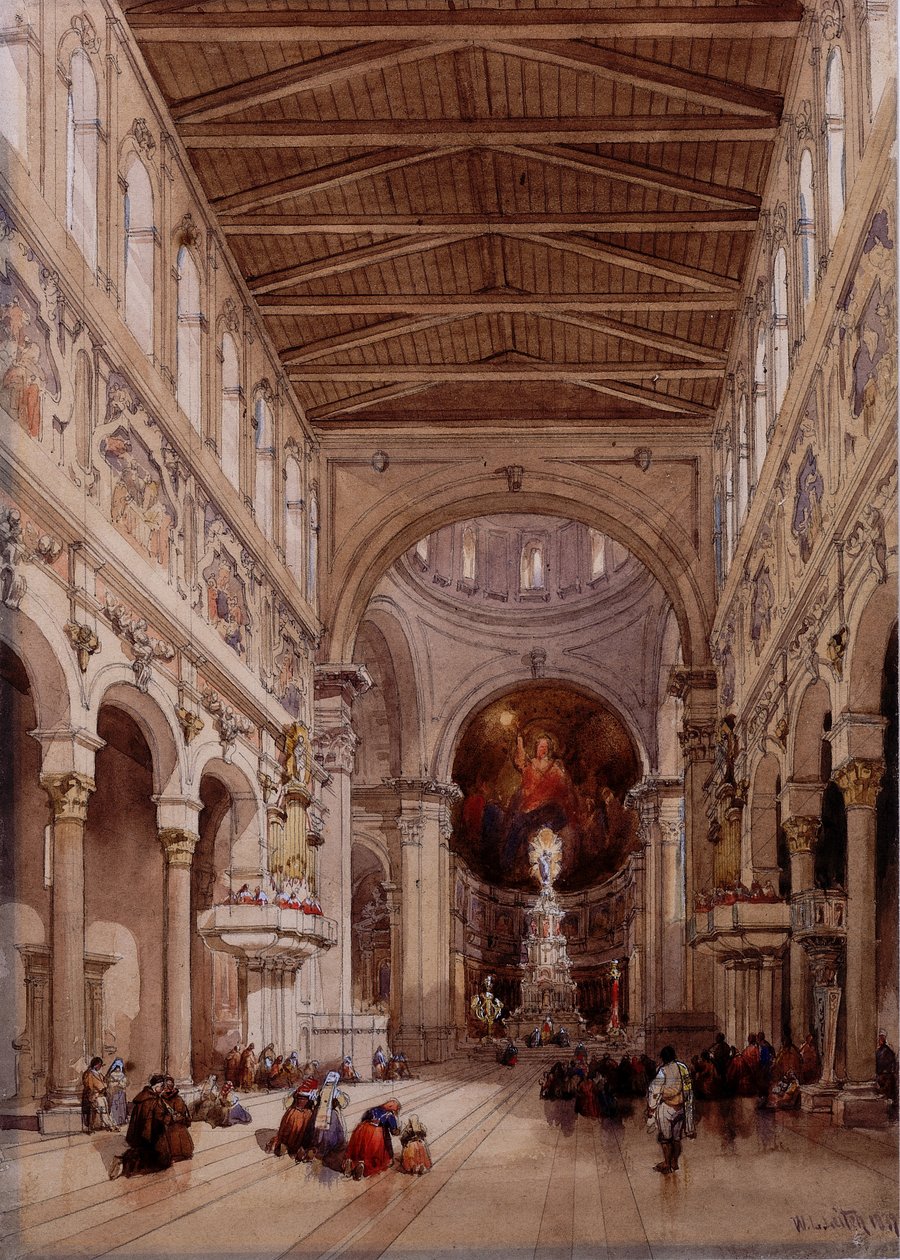 Interior de la Catedral, Messina, 1839 de William Leighton Leitch