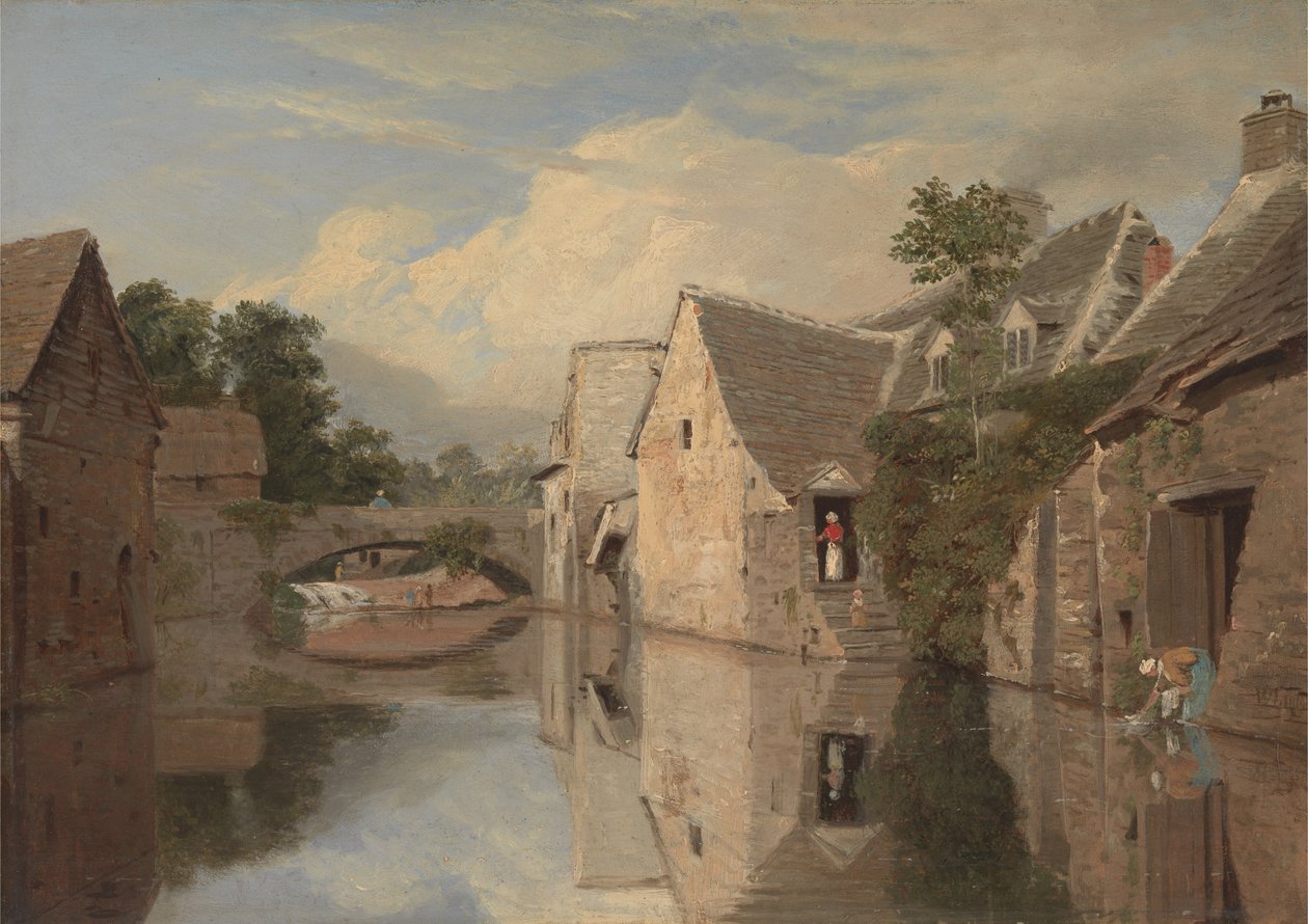 Cabañas junto a un Río de William Linton