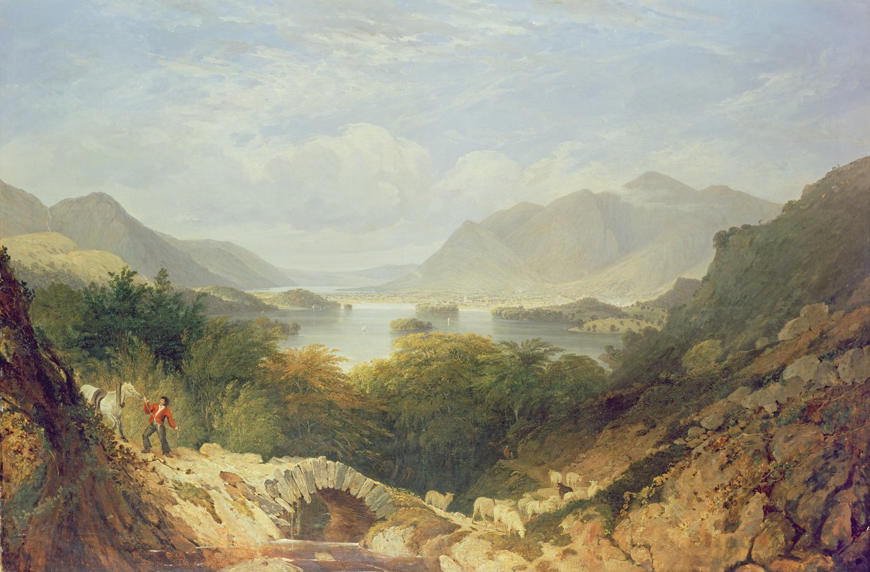 Derwent Water con el Puente Ashness de William Linton