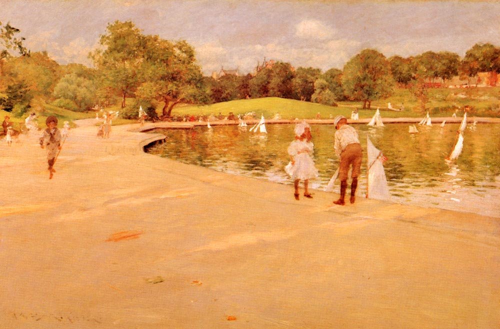 Lago de botes liliputienses de William Merritt Chase