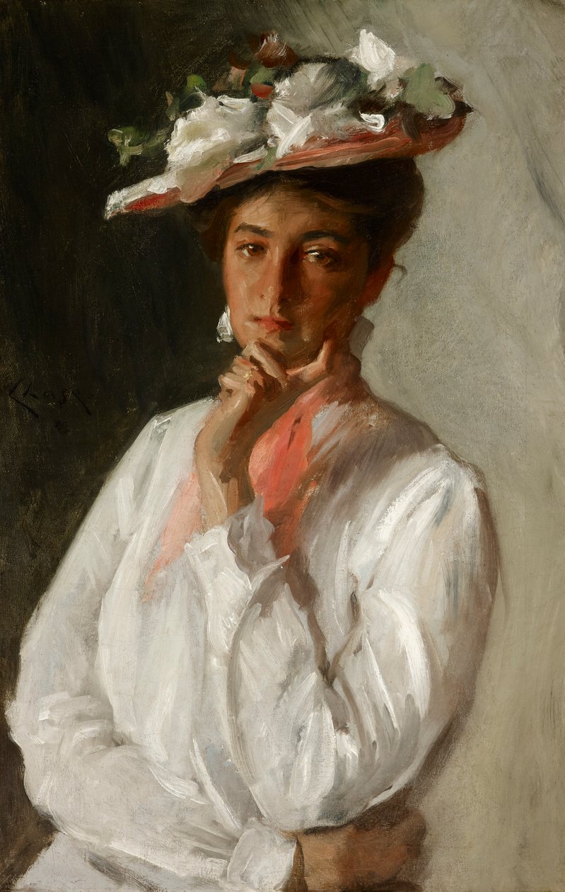 Mujer de blanco de William Merritt Chase