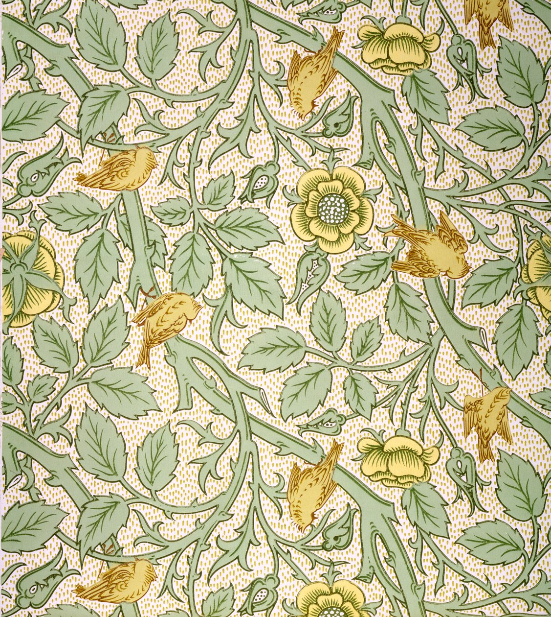 Diseño de papel tapiz de aves de William Morris