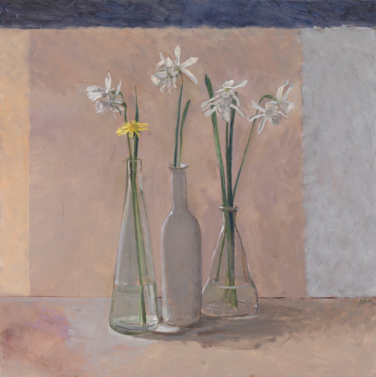 Narcisos blancos y diente de león de William Packer