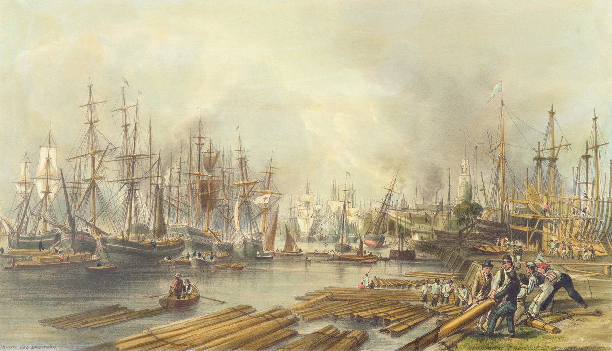 Construcción naval en Limehouse, 1840 de William Parrott