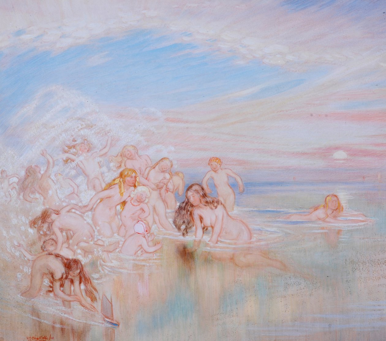 Ninfas en la orilla del mar, 1908 de William Shackleton