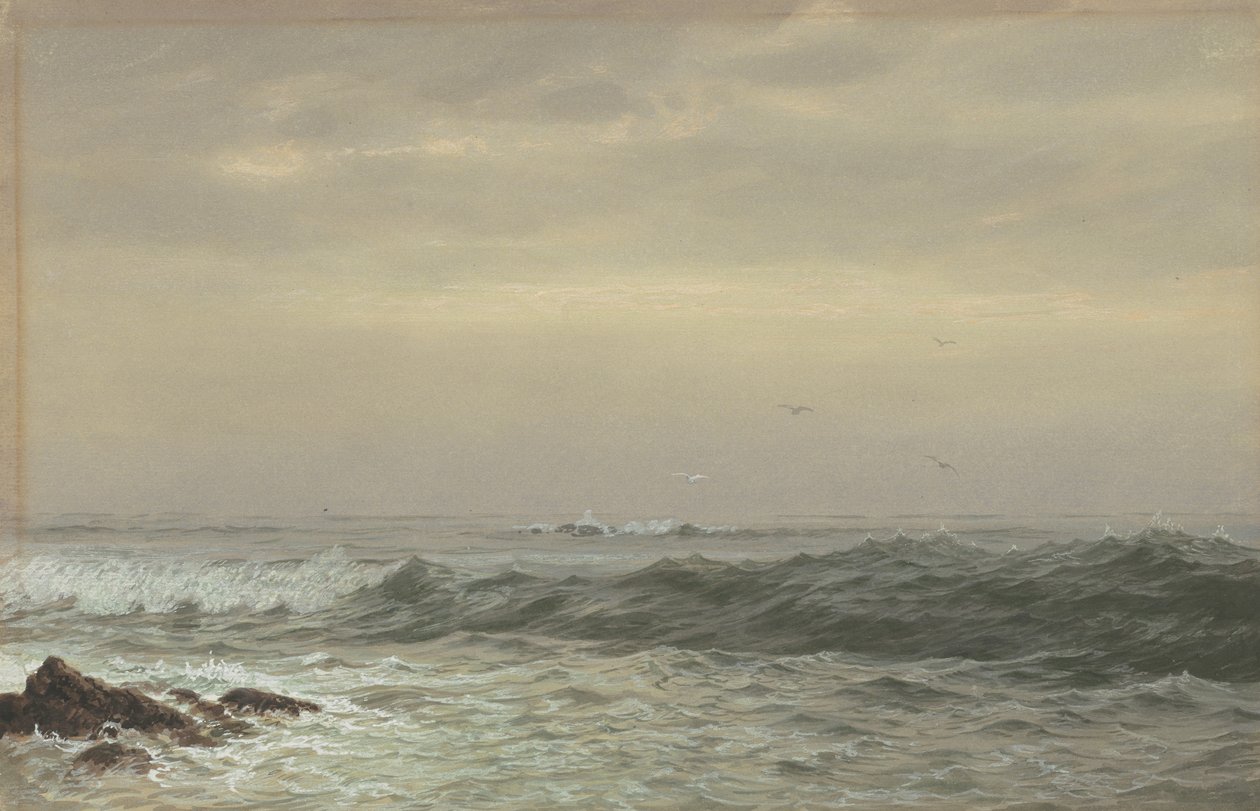 Rocas y olas rompiendo, c.1870 de William Trost Richards