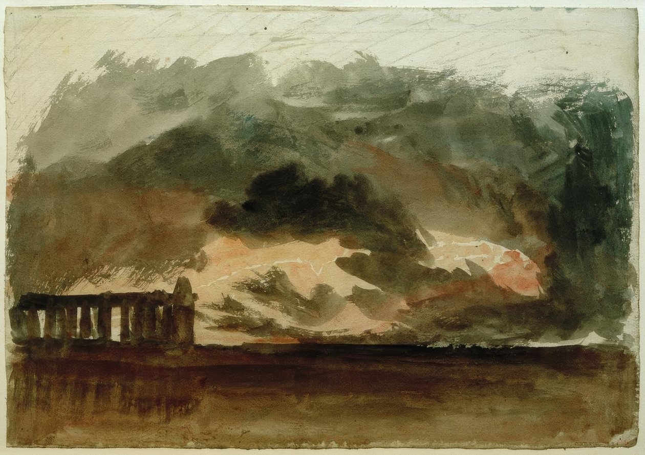 Paestum en una tormenta de Joseph Mallord William Turner