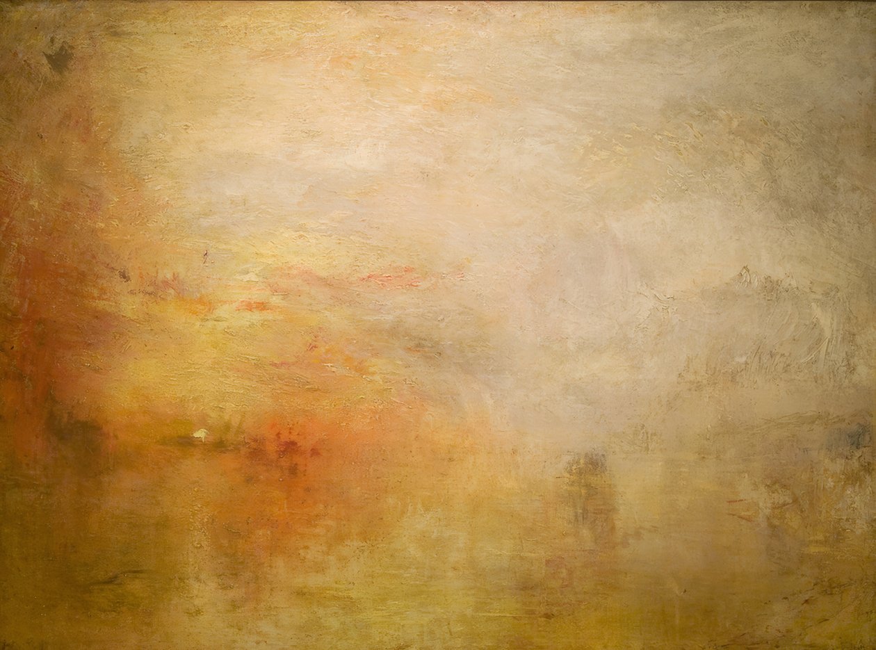 Puesta de sol sobre el lago de Joseph Mallord William Turner