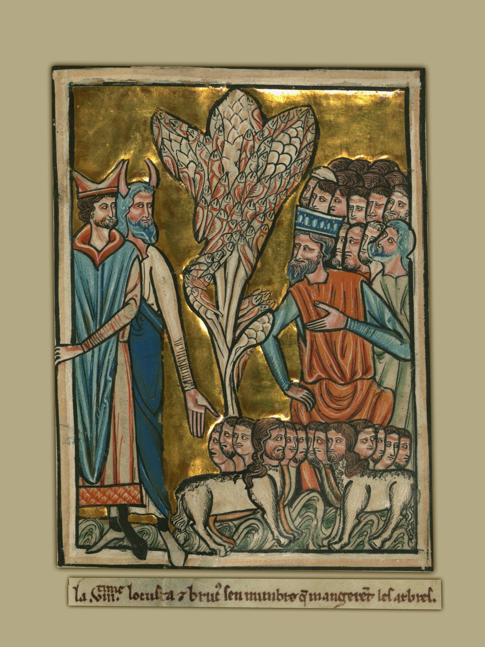 La octava plaga: langostas de William de Brailes  