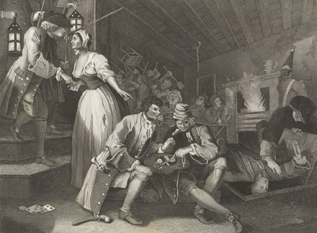 La guarida de los ladrones de William (after) Hogarth