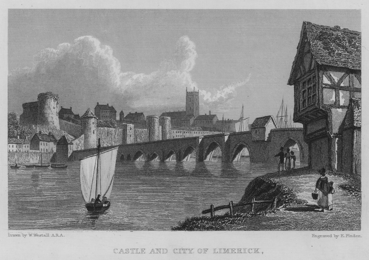 Castillo y ciudad de Limerick (grabado) de William (after) Westall